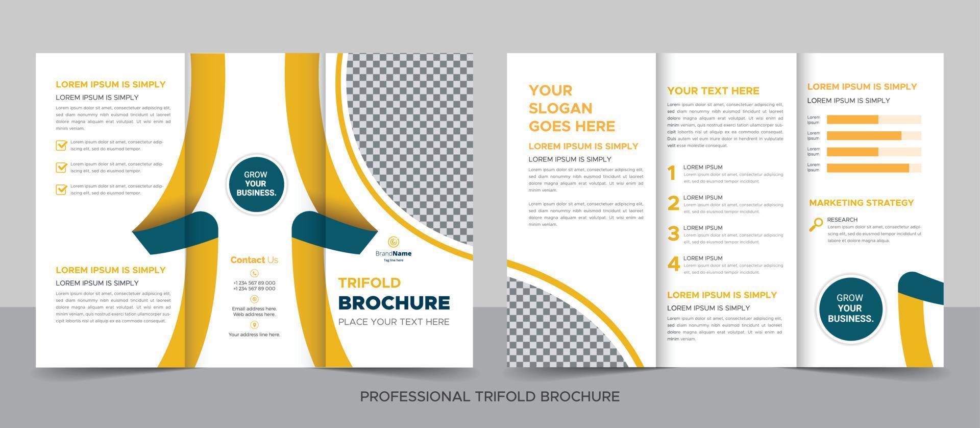Designvorlage für dreifache Broschüren für Ihr Unternehmen, Ihr Unternehmen, Ihr Geschäft, Ihre Werbung, Ihr Marketing, Ihre Agentur und Ihr Internetgeschäft. vektor