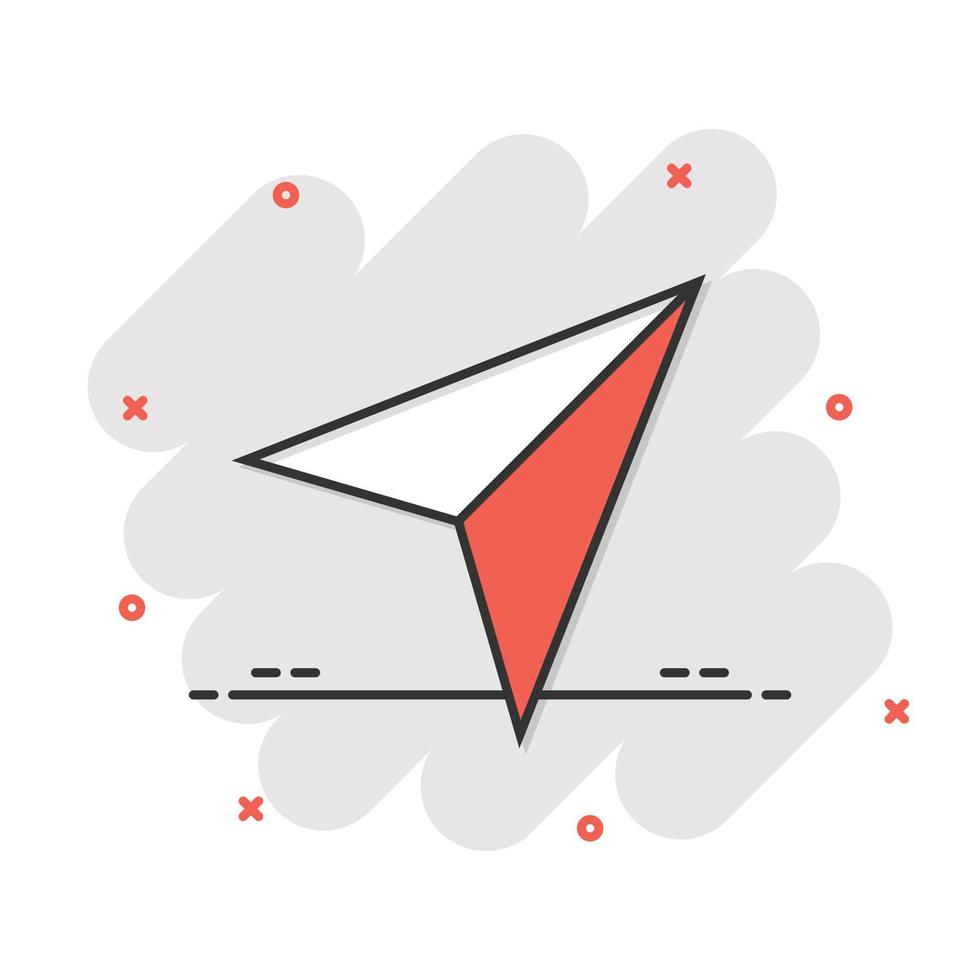 papper plan ikon i komisk stil. skickade meddelande tecknad serie vektor illustration på vit isolerat bakgrund. luft SMS stänk effekt företag begrepp.