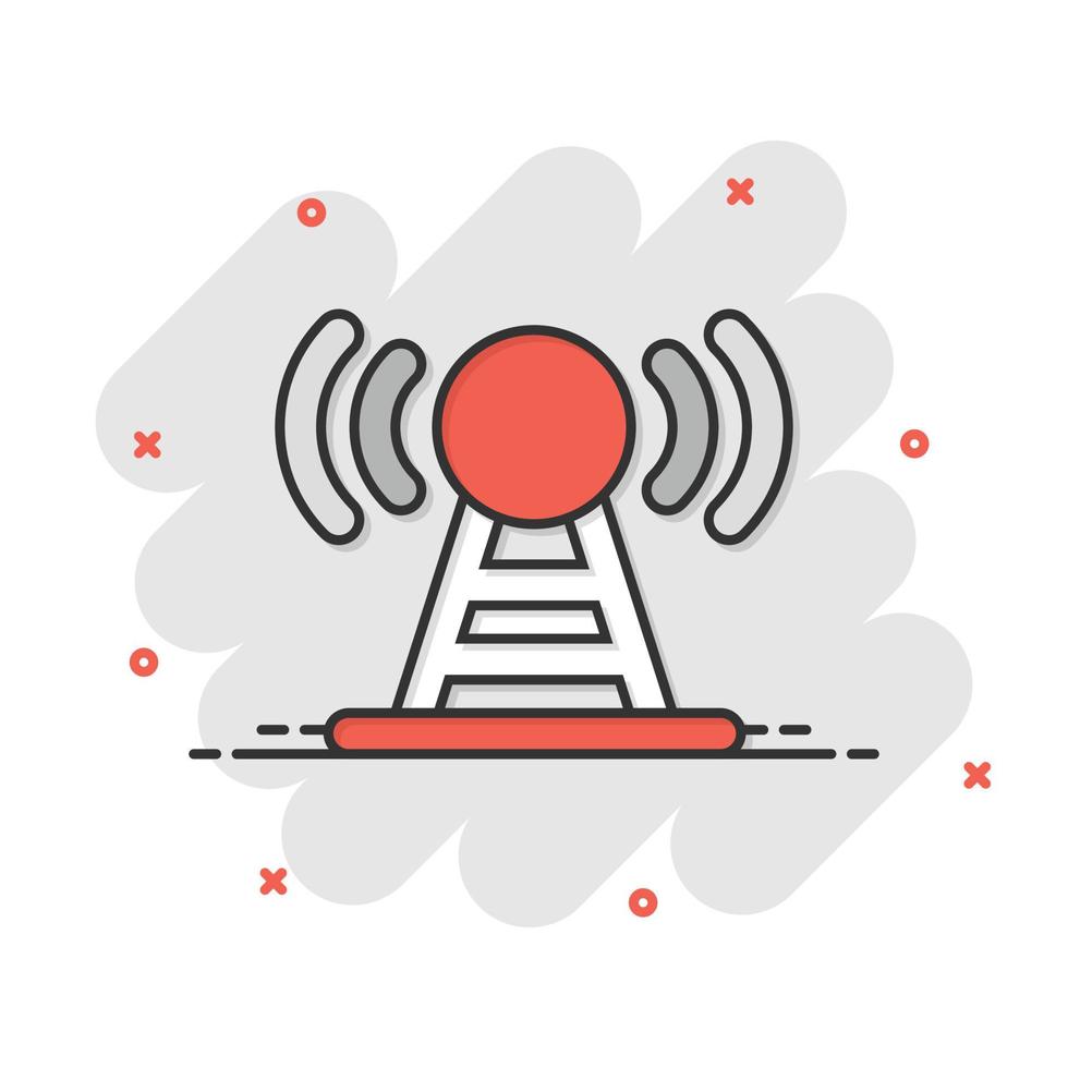 Antennenturm-Symbol im flachen Stil. Rundfunk-Vektor-Illustration auf weißem Hintergrund isoliert. WLAN-Geschäftskonzept. vektor