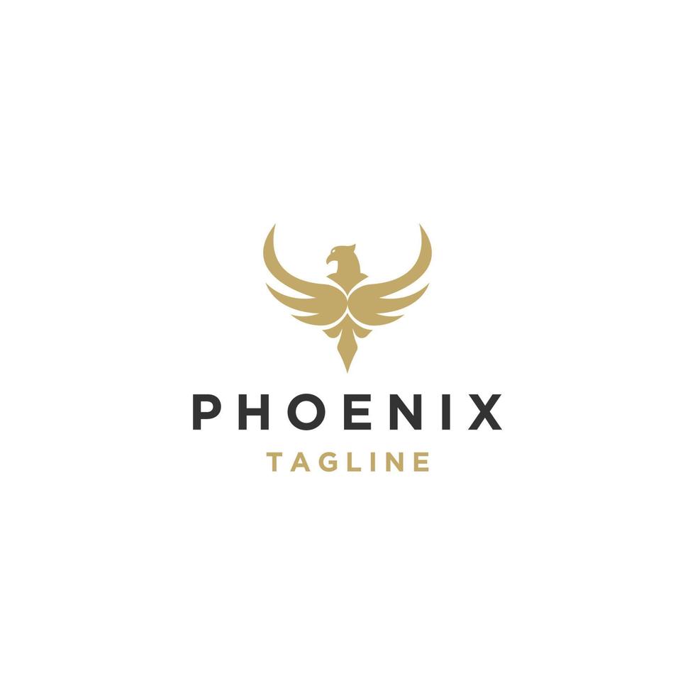 Phönix-Logo-Icon-Design-Vorlage flacher Vektor