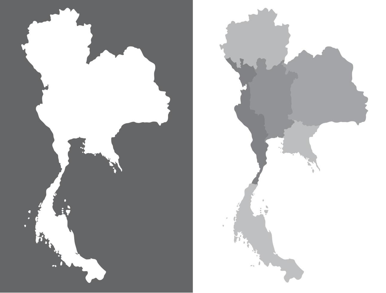 thailand Karta, isolerat vektor i hög grad detaljerad politisk Karta med regioner