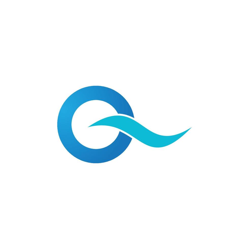 q-Buchstaben-Wellen-Logo vektor