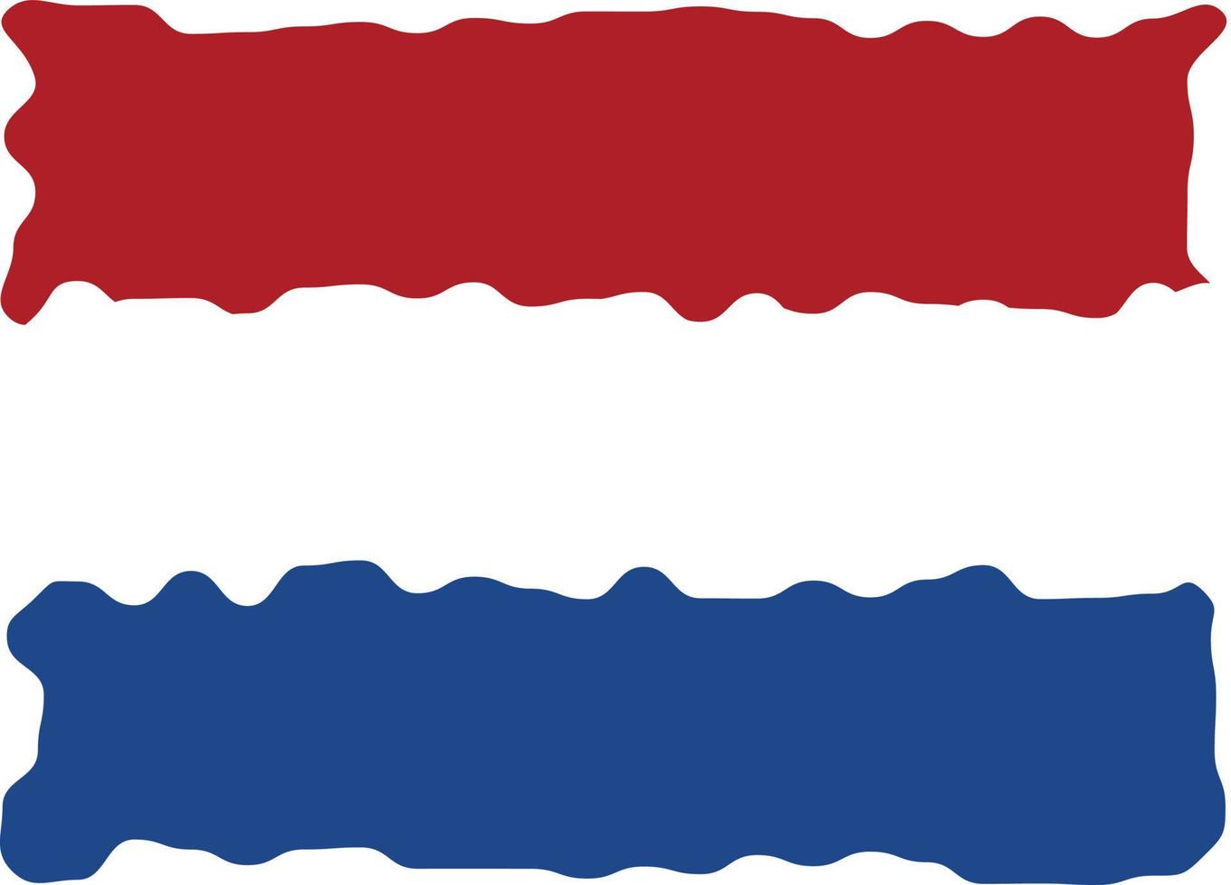 Nederländerna, borsta stroke flagga av Nederländerna, grunge nederländerna flagga, flagga vektor illustration, vattenfärg stil flagga av holland, röd och vit och blå färger