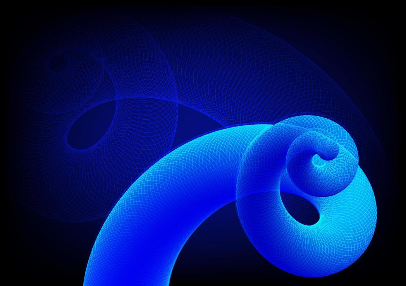 abstrakter raum blaue linie wellenstrudel dynamischer hintergrund vektor