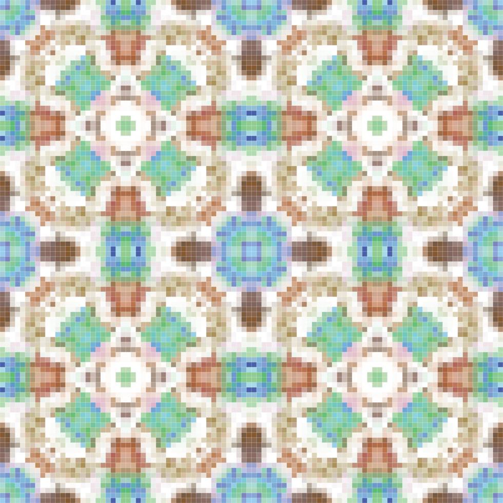 medelhavs mosaik- sömlös mönster design, upprepa textil- design, yta design. vektor