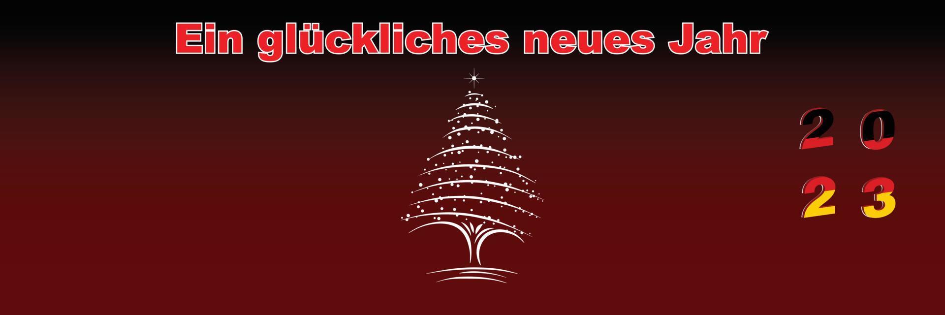 frohe weihnachten und guten rutsch ins neue jahr webseitencover. deutschlandfahne im jahr 2023. feiertagsdesign für grußkarte, banner, feierplakat, partyeinladung. Vektor-Illustration. vektor