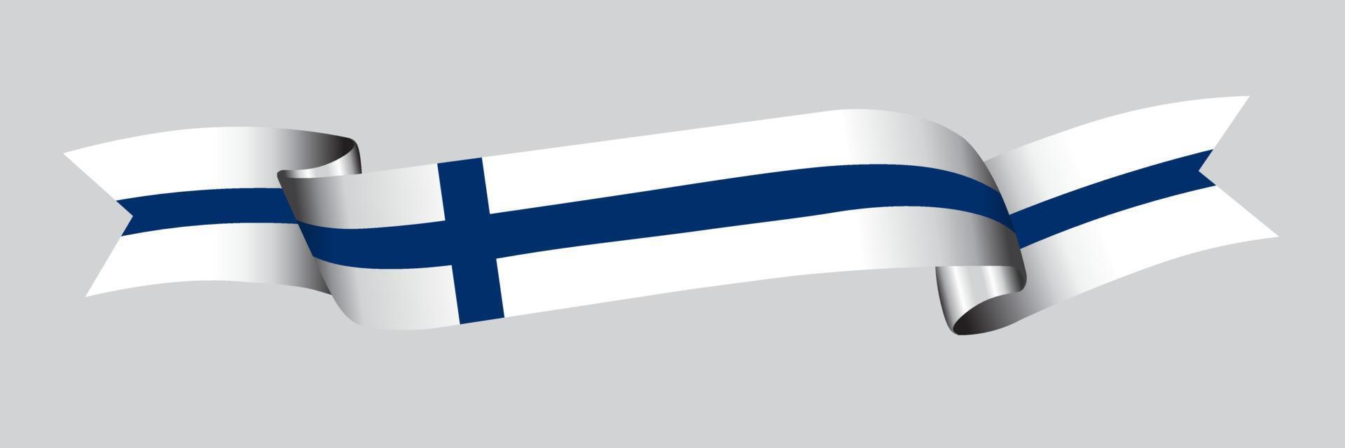 3D-Flagge von Finnland am Band. vektor