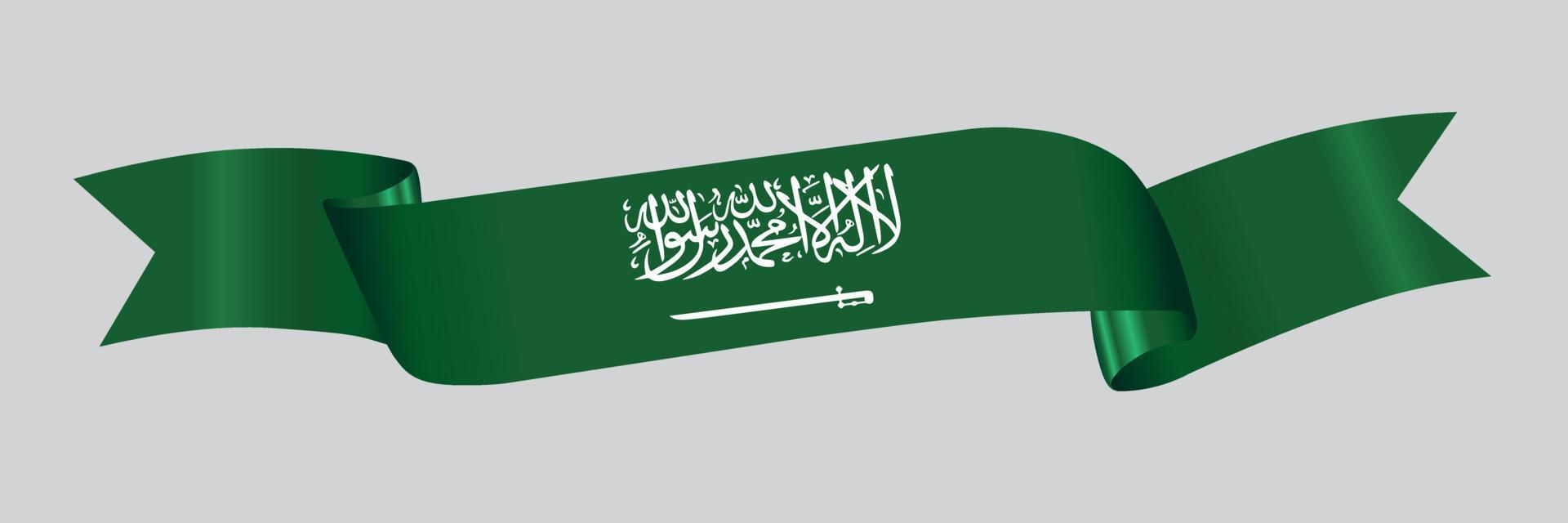 3D-Flagge von Saudi-Arabien am Band. vektor