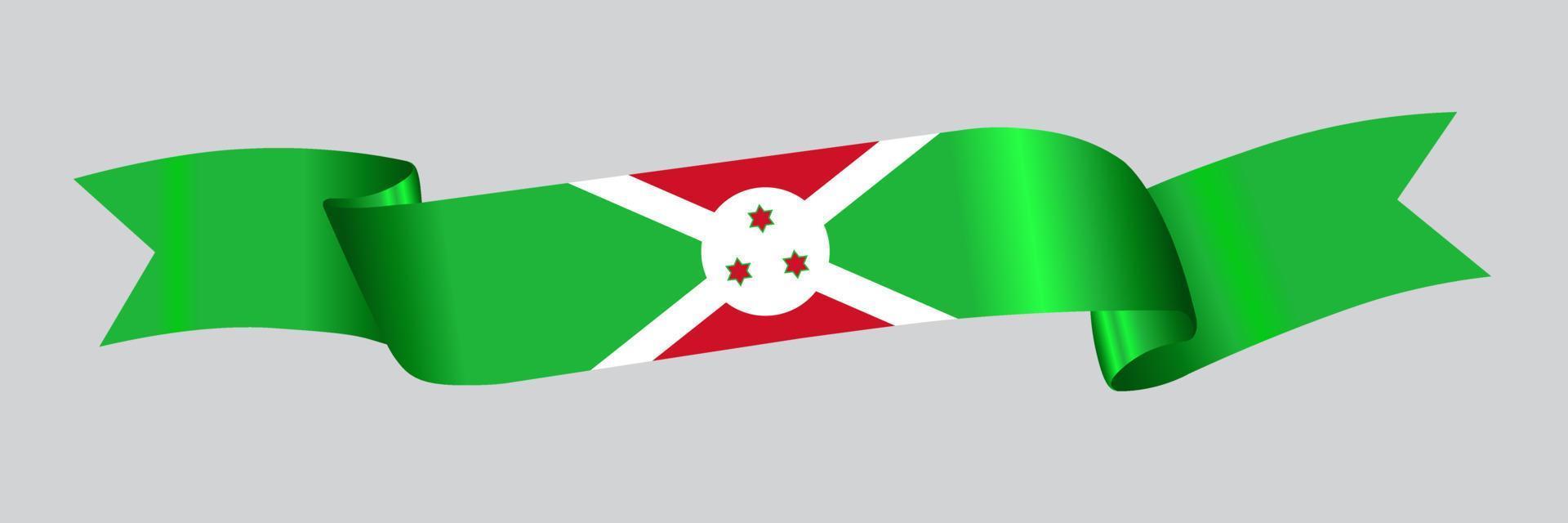 3d flagga av burundi på band. vektor