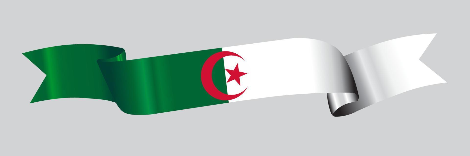 3D-Flagge von Algerien am Band. vektor