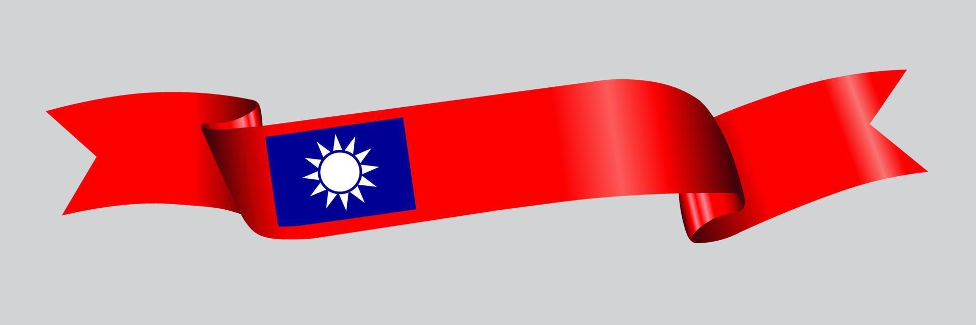 3D-Flagge der Republik China am Band. vektor