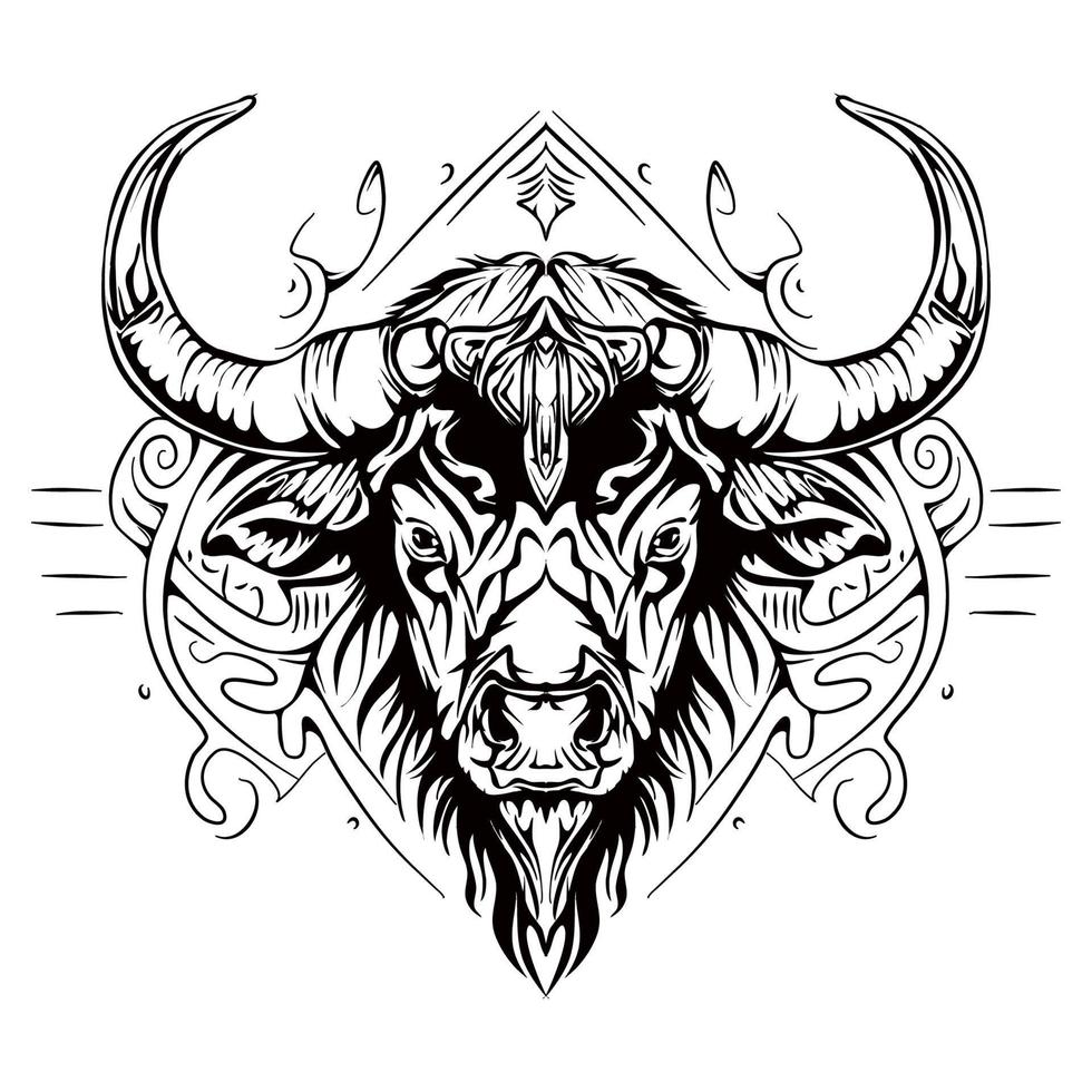 buffel silhuett översikt teckning vektor