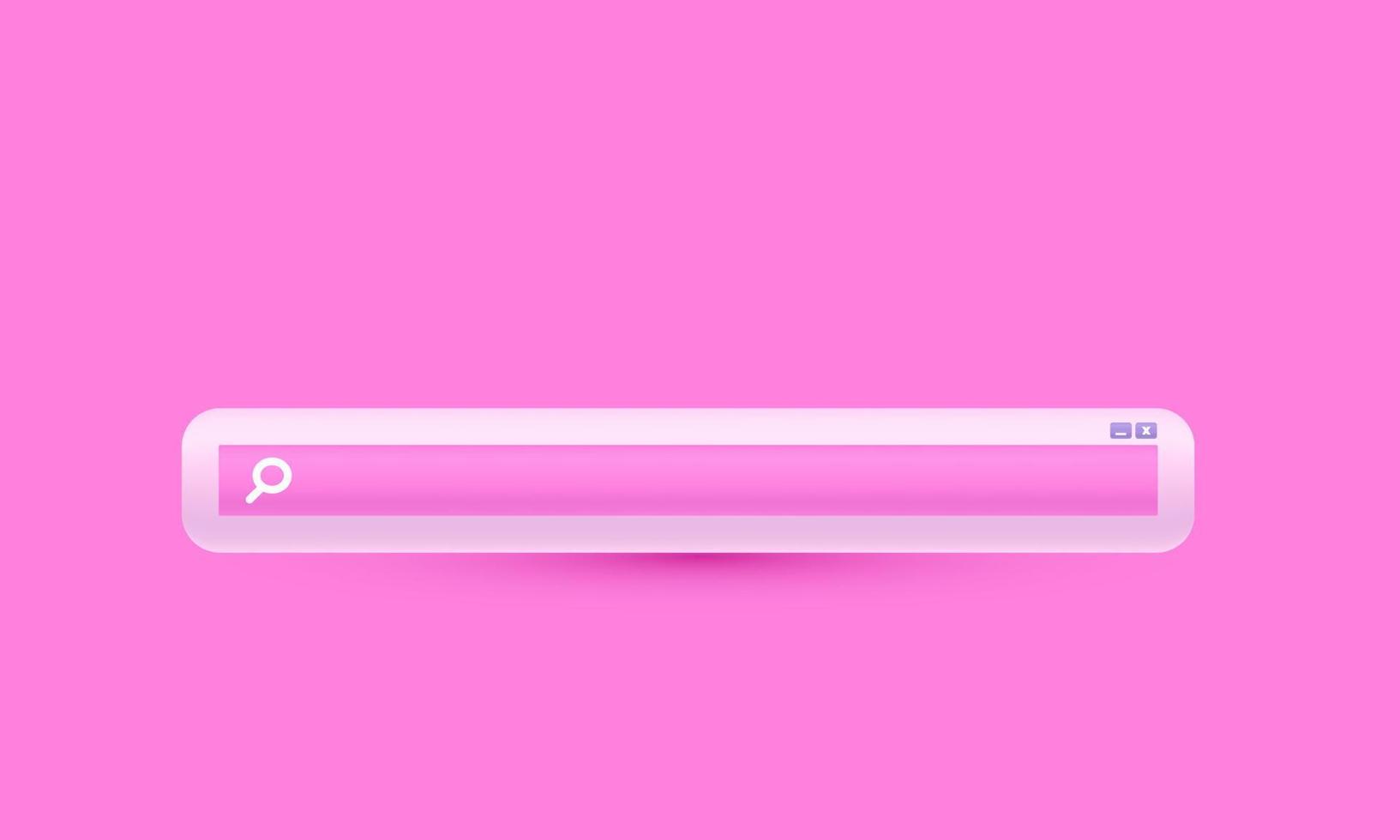 illustration realistische rosa minimale leere suchleiste 3d kreativ auf hintergrund isoliert vektor