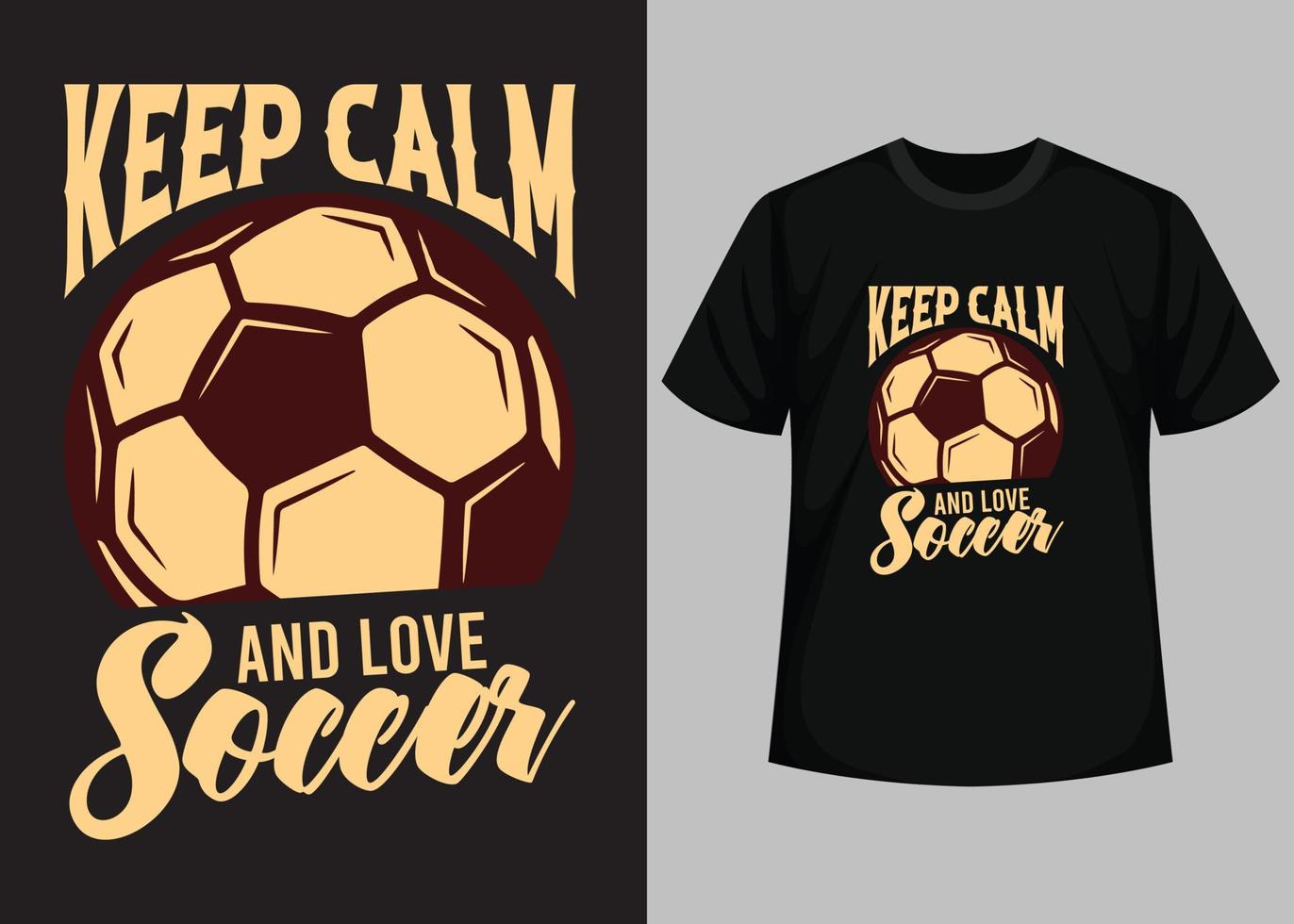 ha kvar lugna och kärlek fotboll t skjorta design. bäst Lycklig fotboll dag t skjorta design. t-shirt design, typografi t skjorta, vektor och illustration element för en tryckbar Produkter.