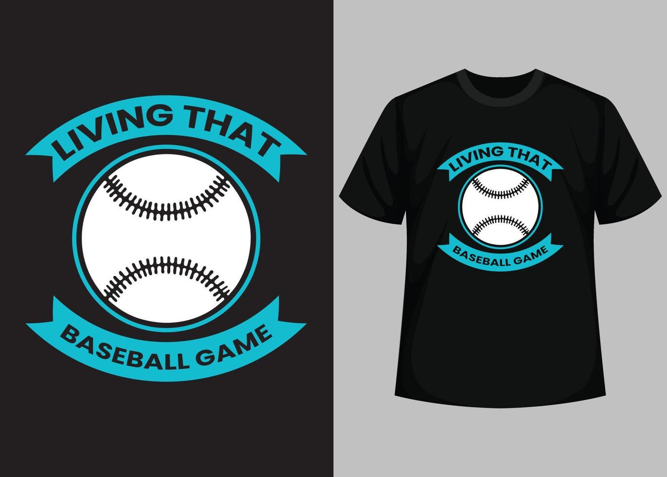 Leben Sie dieses Baseballspiel für Baseball-T-Shirt-Design. Baseball-T-Shirt-Design druckbare Vektorvorlage. Typografie, Vintage, Retro-Baseball-T-Shirt-Design. vektor