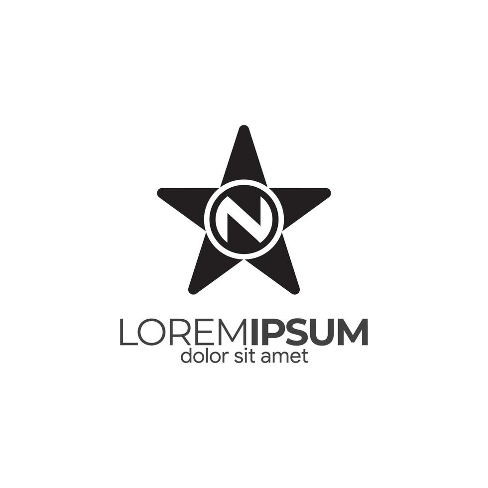 Logo-Konzept-Design-Elemente Linie Kunstvektor. das letter n star logo ist eine einfache schnittlinie vektor