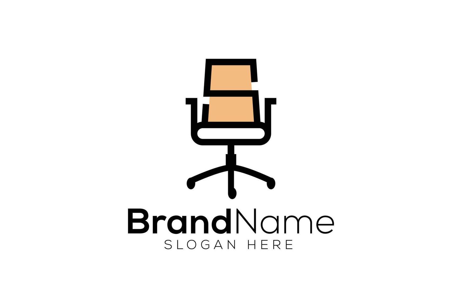 kreativ brev s stol ikon logotyp design mall vektor