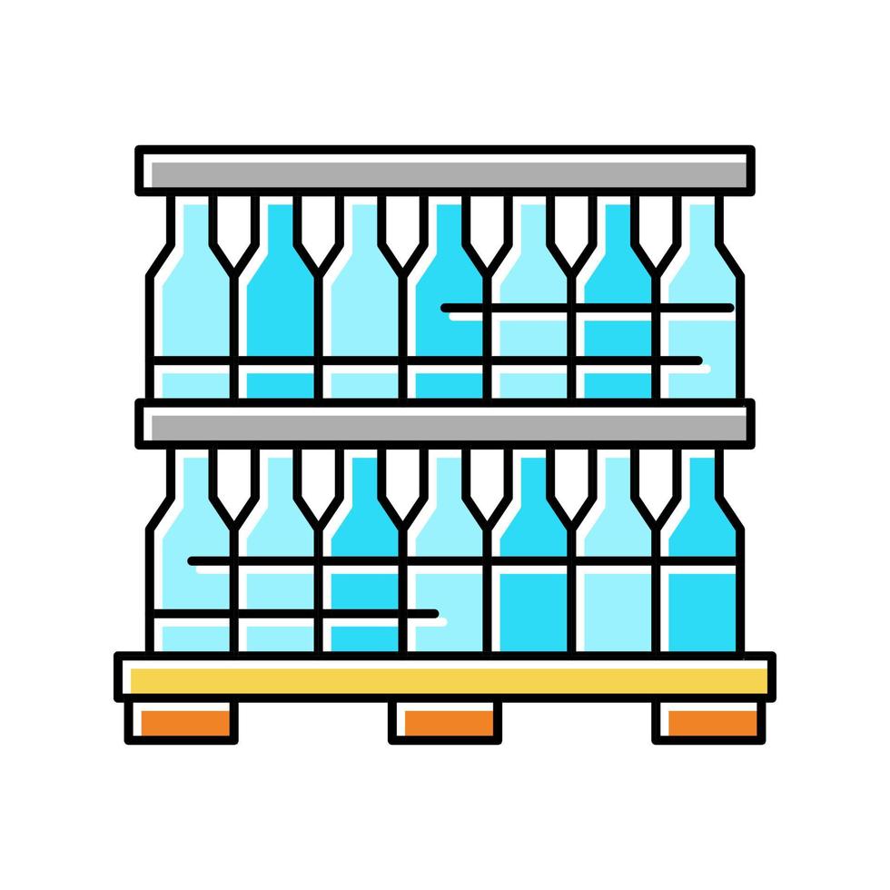 Flaschenglas Verpackung und Lagerung Farbsymbol Vektor Illustration