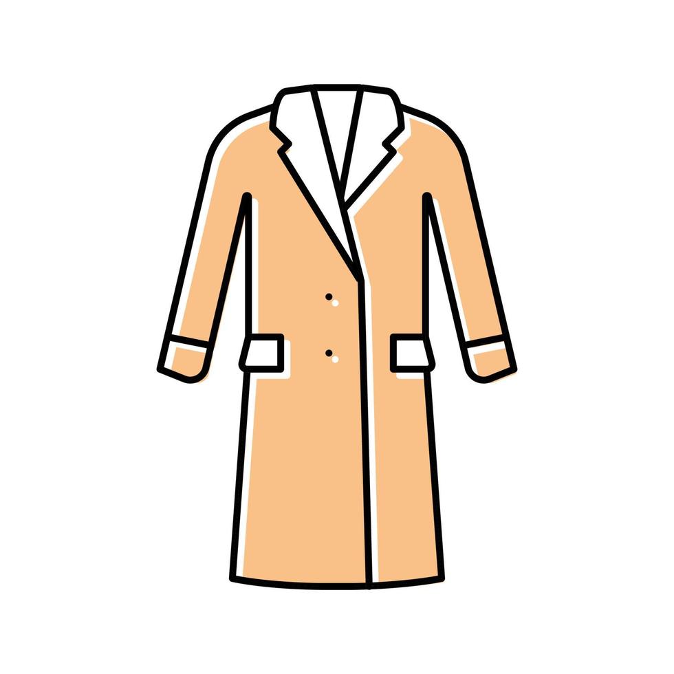Mantel weibliche Kleidungsstück Farbe Symbol Vektor Illustration
