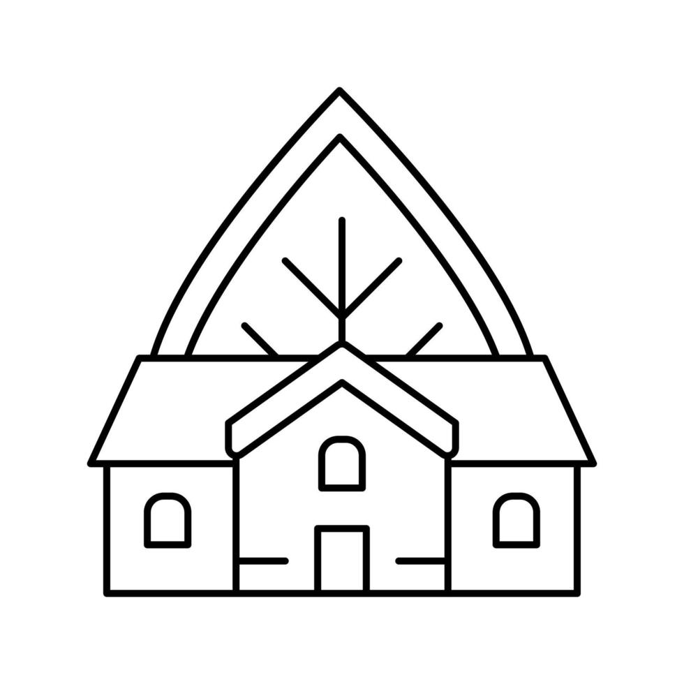 Gewächshaus Gebäude Symbol Leitung Vektor Illustration