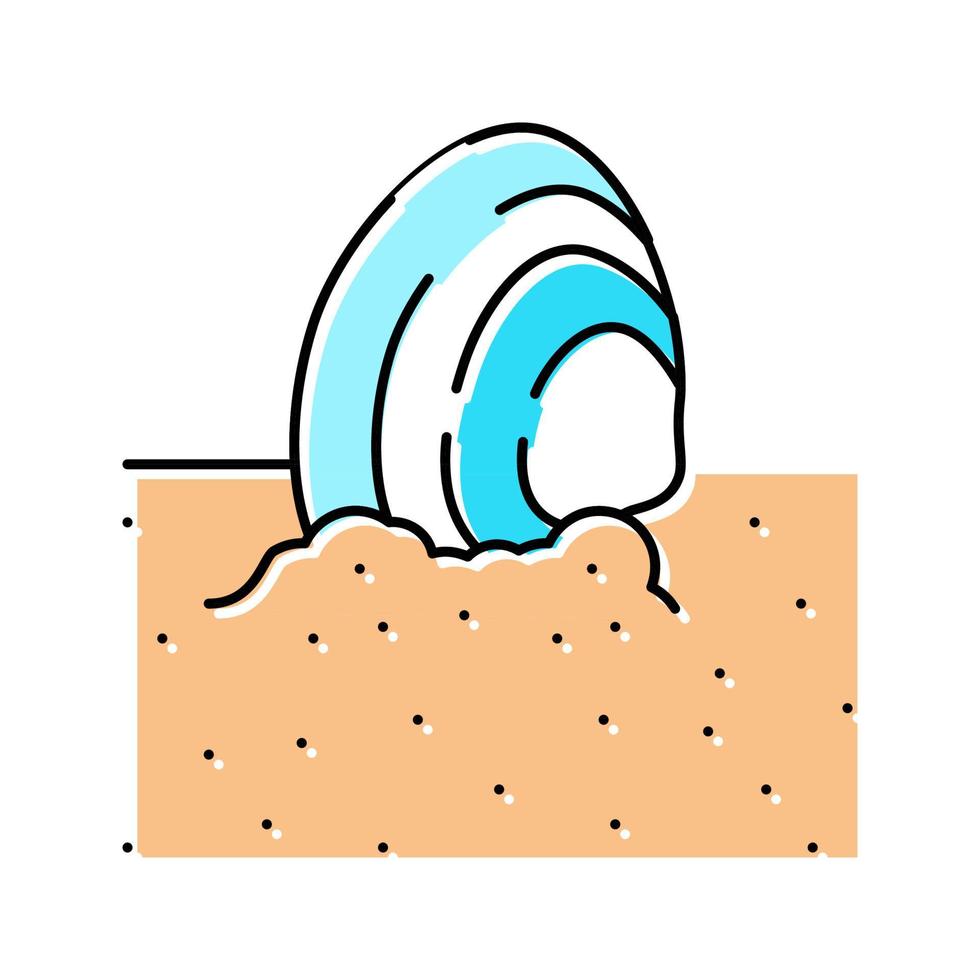Sand Muschel Farbe Symbol Vektor Illustration
