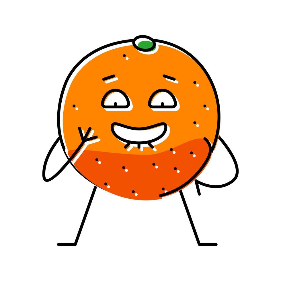 orange Frucht Charakter Farbe Symbol Vektor Illustration