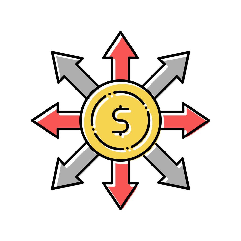 verbrauch geld farbe symbol vektor illustration