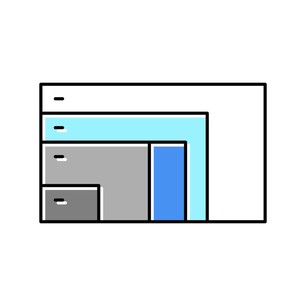 unterschiedliche Auflösung und diagonale Farbsymbol-Vektorillustration für Computermonitore vektor