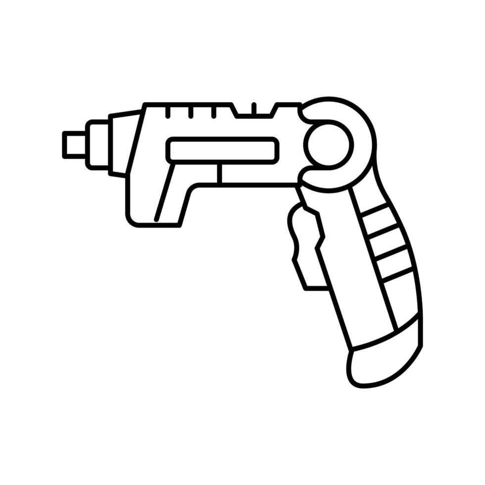 elektrische schraubendreher ausrüstung linie symbol vektor illustration