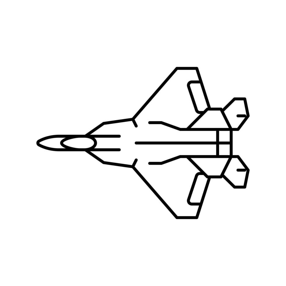 kämpe jet flygplan flygplan linje ikon vektor illustration