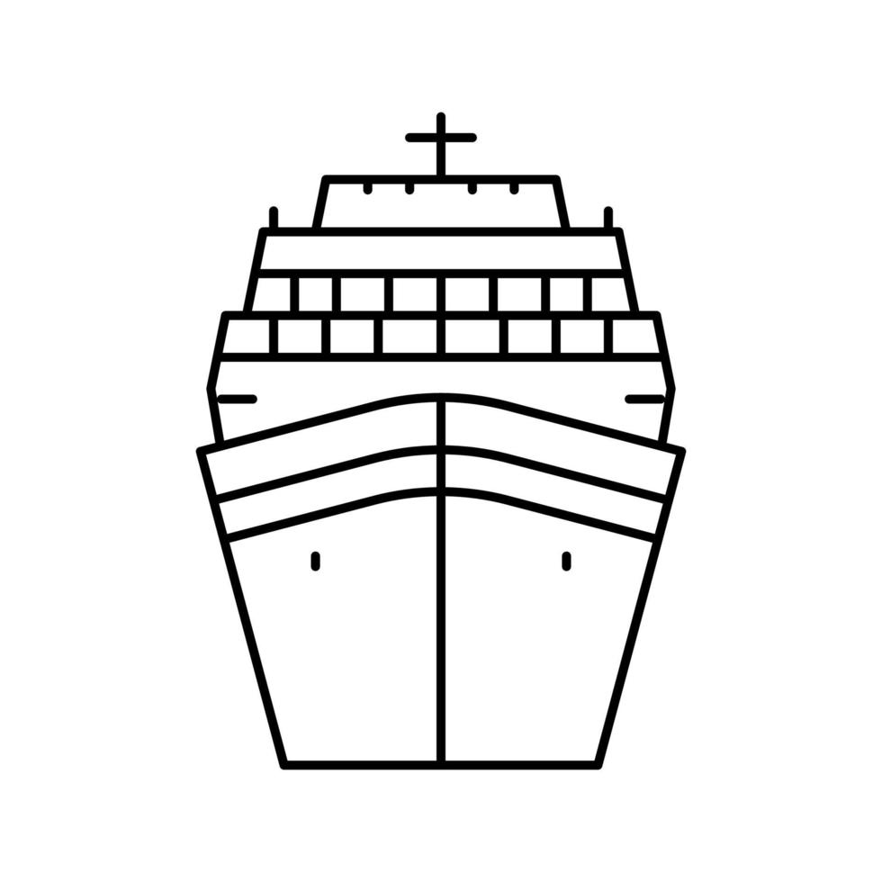 Kreuzfahrtschiff Ozean Transport Symbol Leitung Vektor Illustration