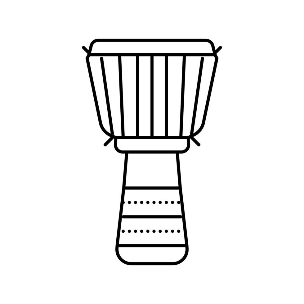 djembe trumma instrument linje ikon vektorillustration vektor