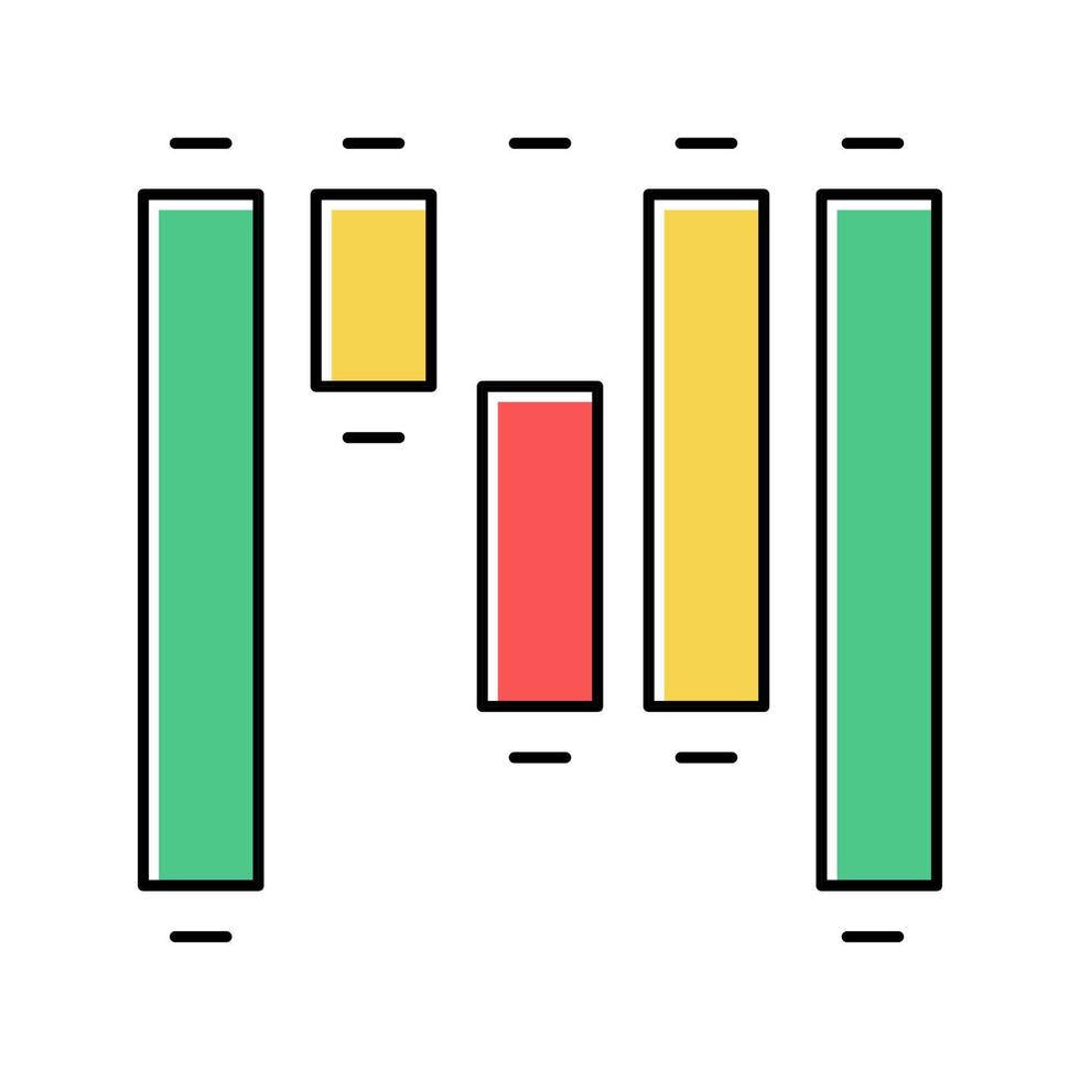 Wasserfall Diagramm Farbsymbol Vektor Illustration