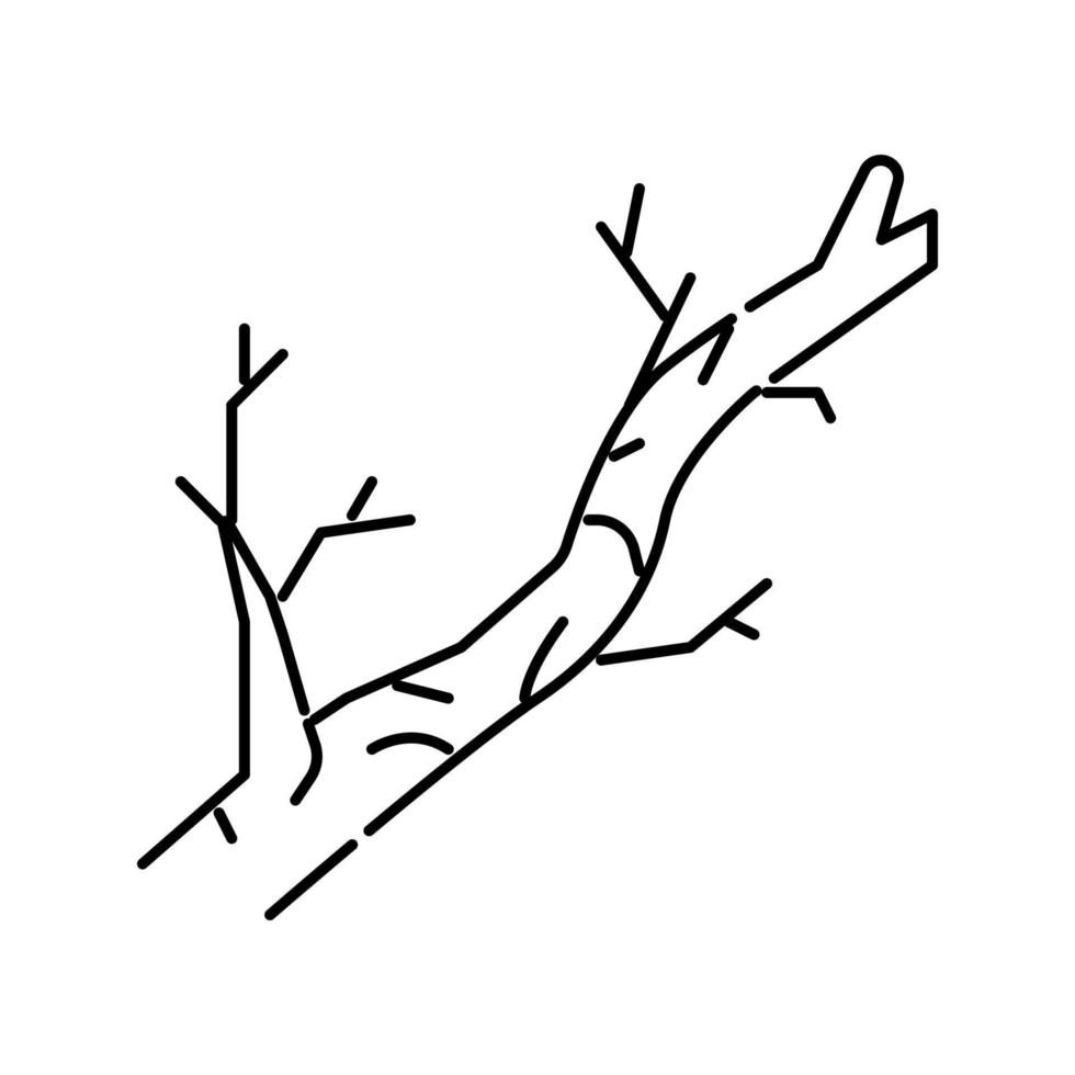 gren trä timmer linje ikon vektor illustration