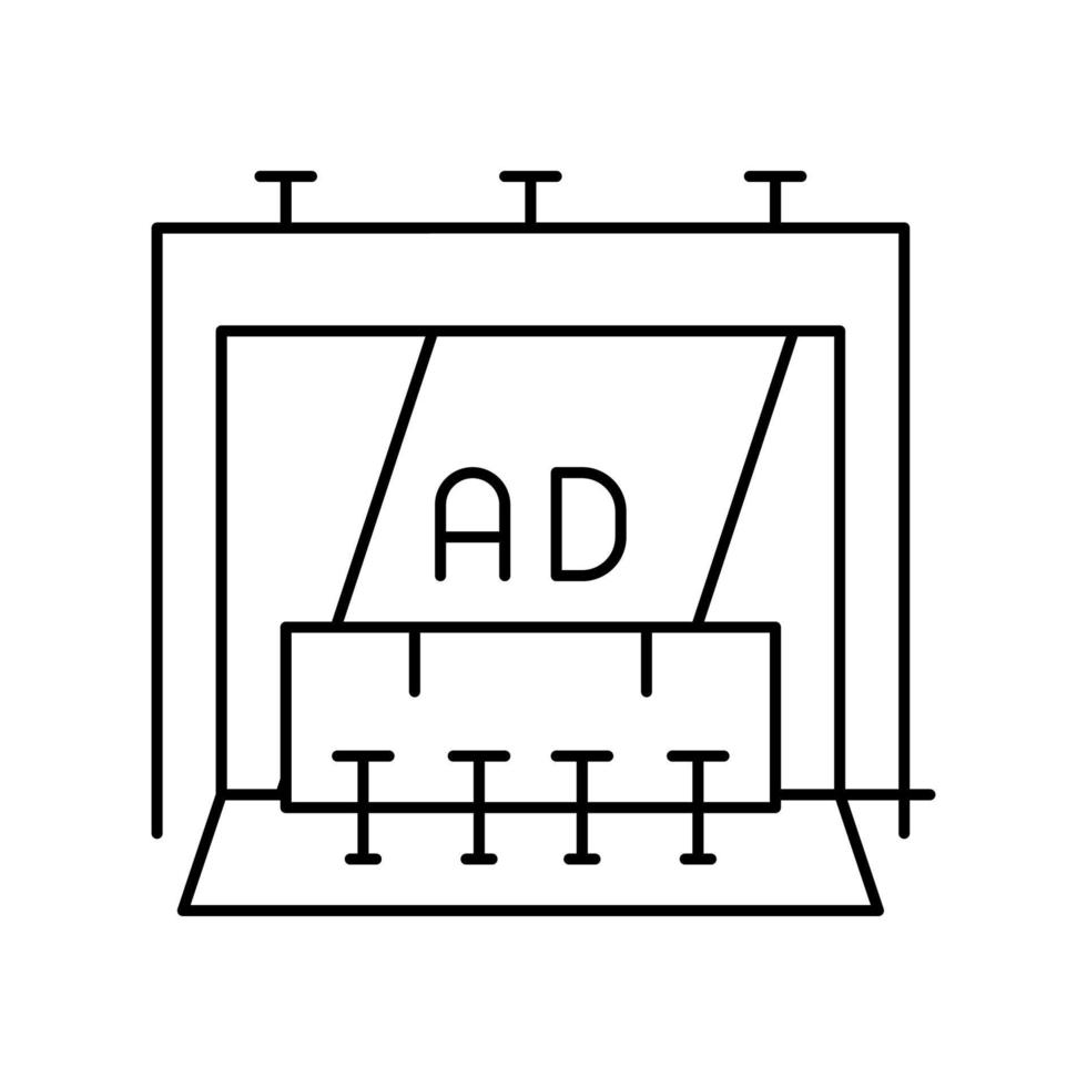 Stand Ausstellung Promo Linie Symbol Vektor Illustration