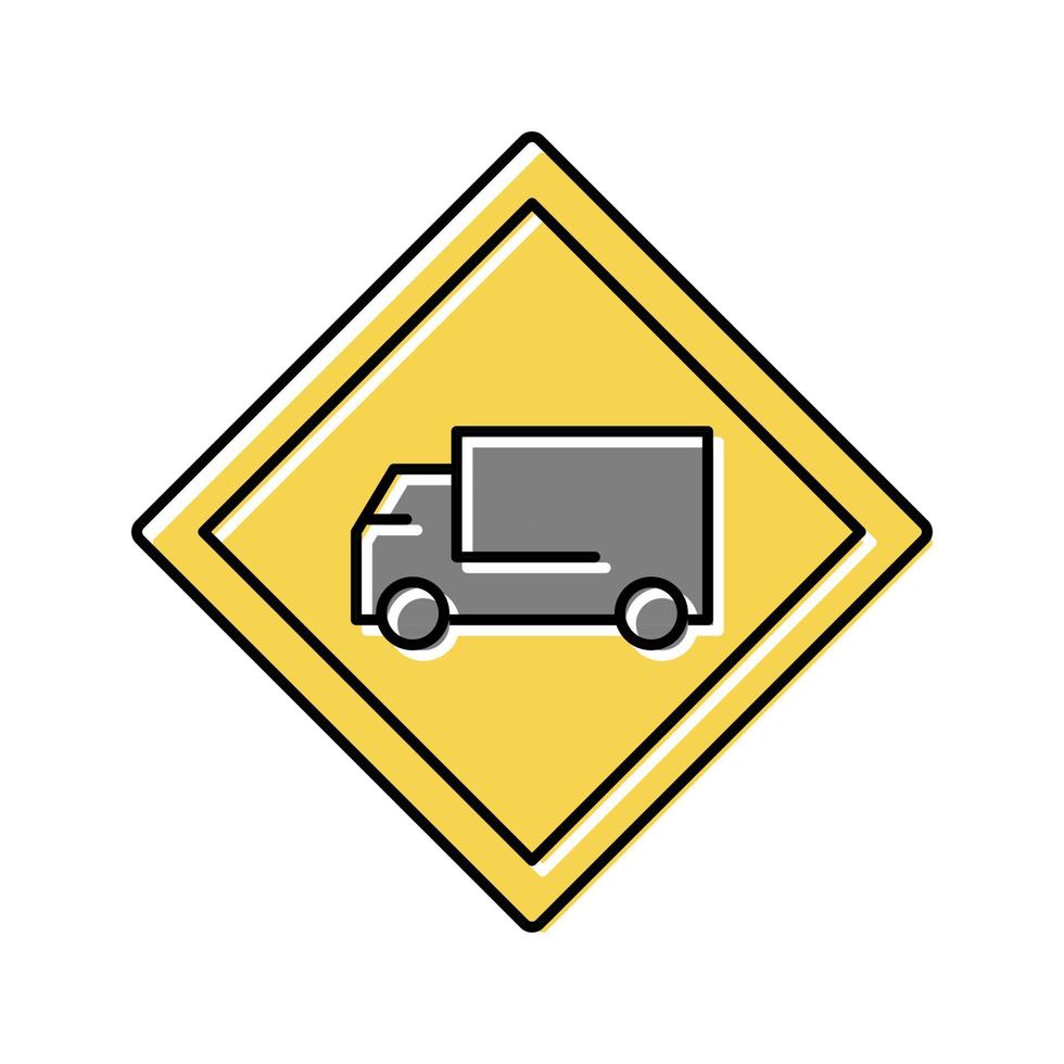 LKW-Straßenschild Farbe Symbol Vektor Illustration