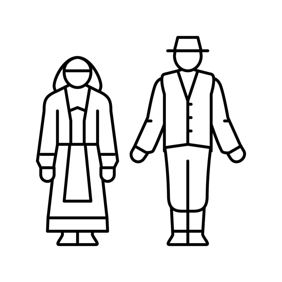 Italien nationell kläder linje ikon vektor illustration