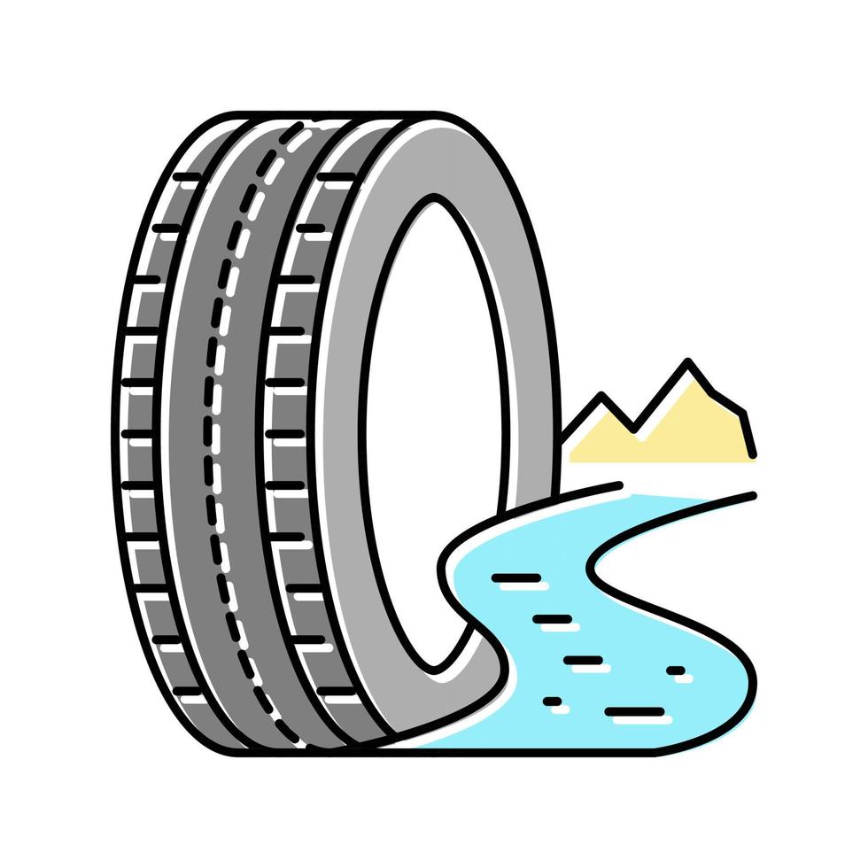 Schlamm Gelände Reifen Farbe Symbol Vektor Illustration