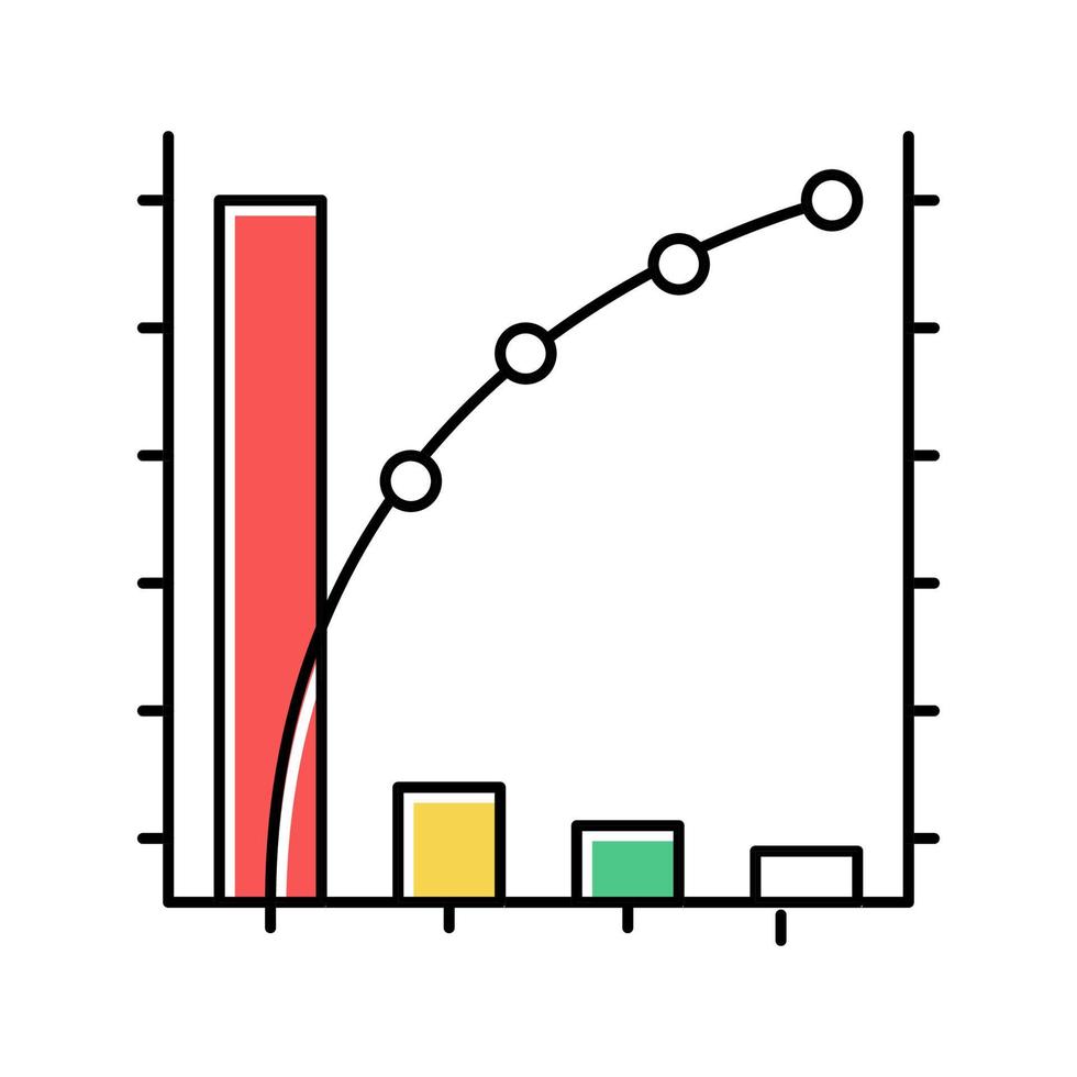 pareto diagram färg ikon vektor illustration