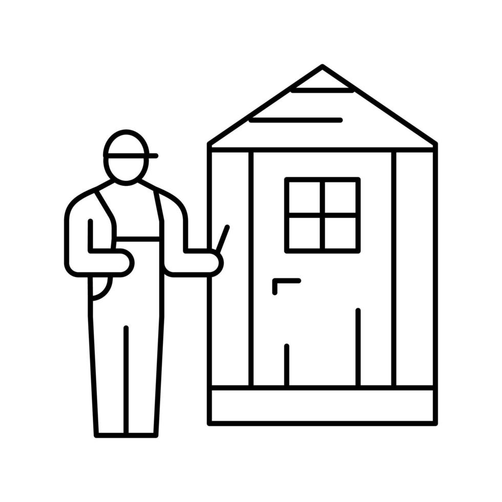 Schuppeninstallation Reparaturlinie Symbol Vektor Illustration