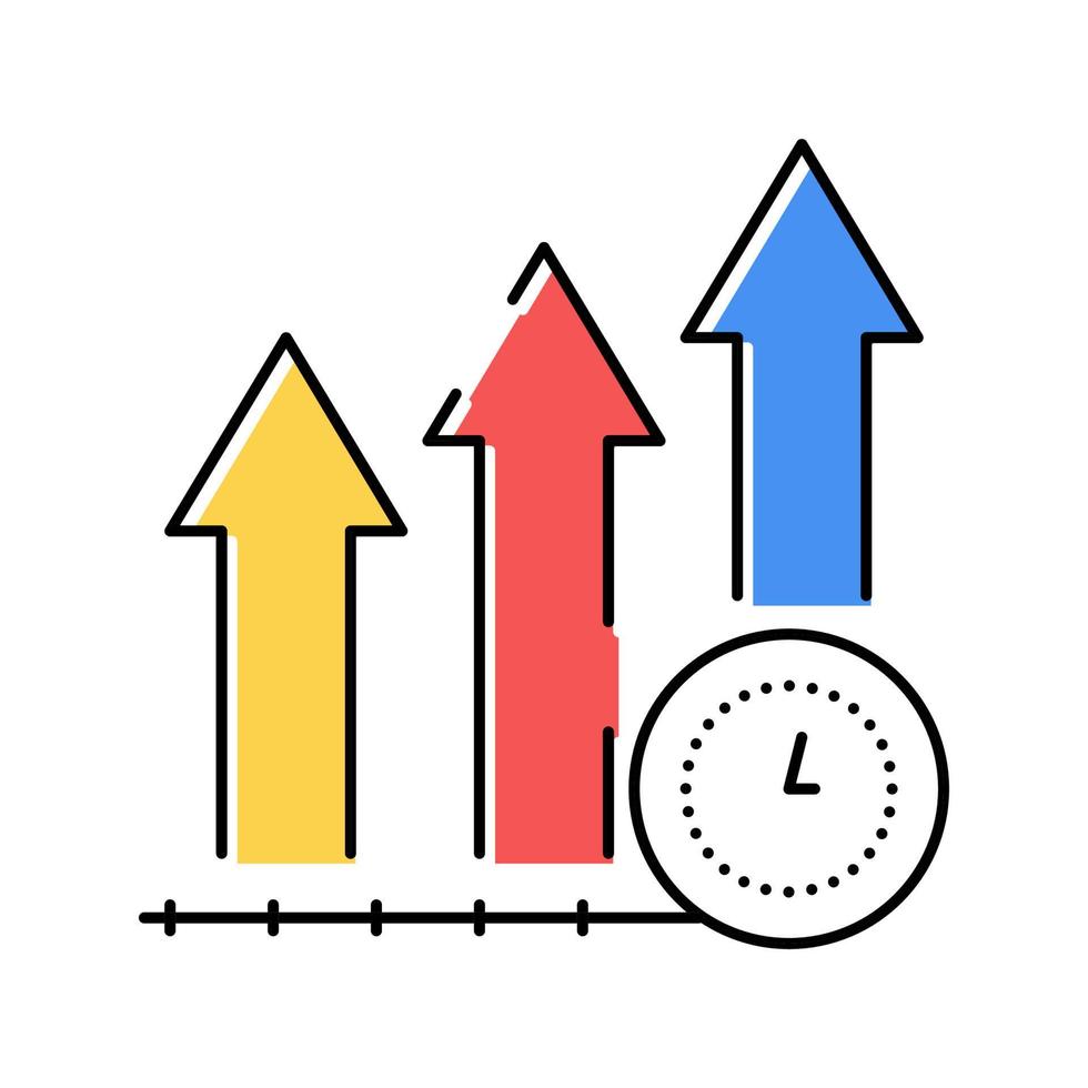 Wachstum Produktivität Farbe Symbol Vektor Illustration Zeichen