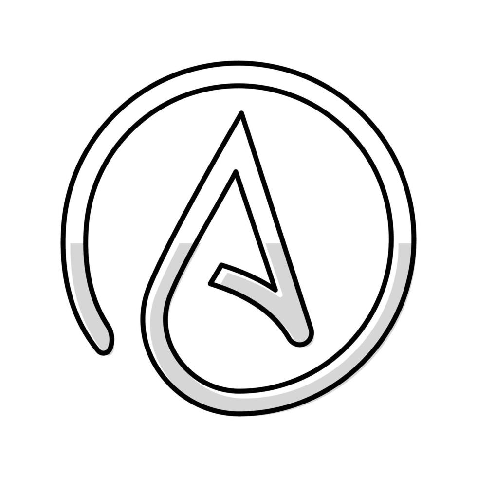 Atheismus Agnostizismus Farbe Symbol Vektor Illustration