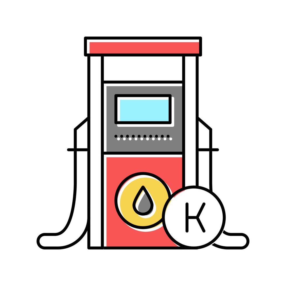 Kerosin Tankstelle Farbsymbol Vektor Illustration