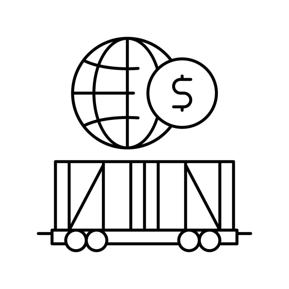 Zugtransportlinie Symbol Vektor schwarze Illustration