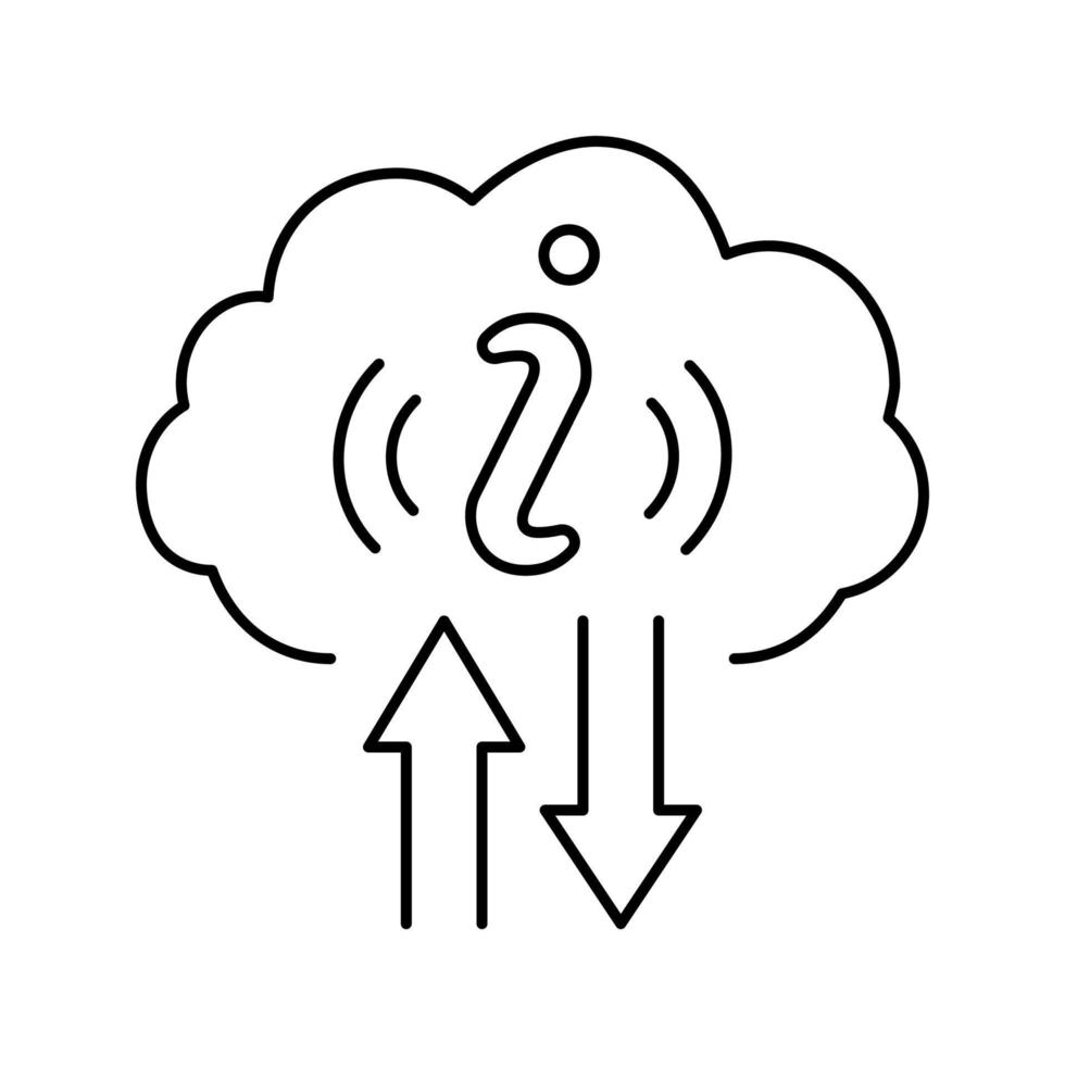 Informationswolkenspeicherlinie Symbol Vektor Illustration