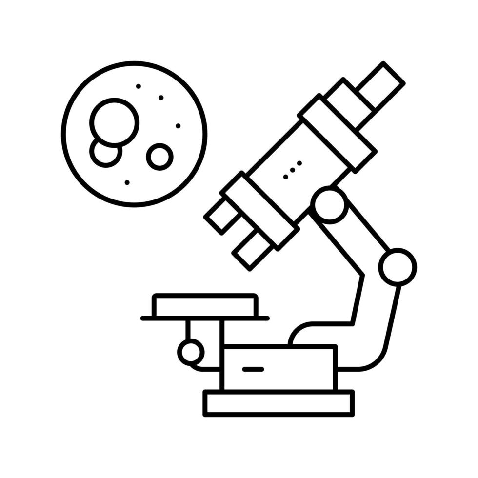 mikroskop för forskning linje ikon vektor isolerade illustration