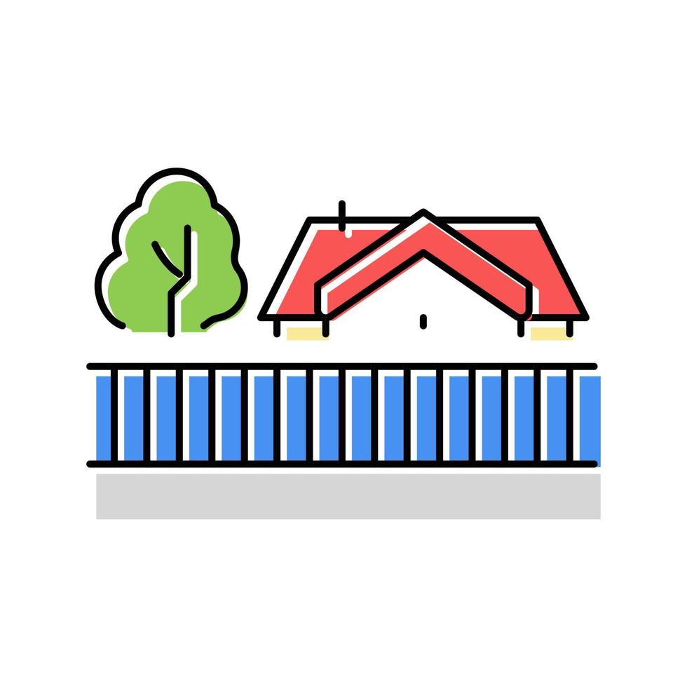 privat hus förort färg ikon vektor illustration