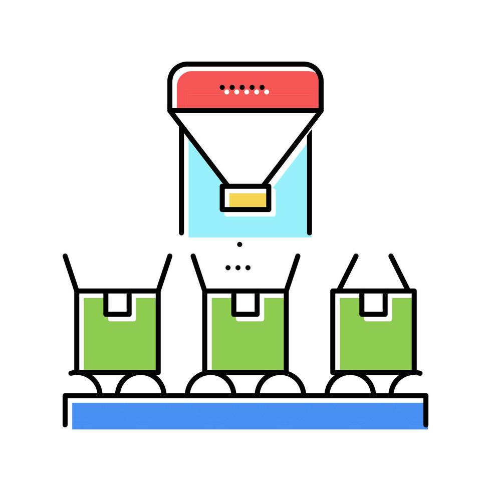 lådor fyllning med varor färg ikon vektor illustration