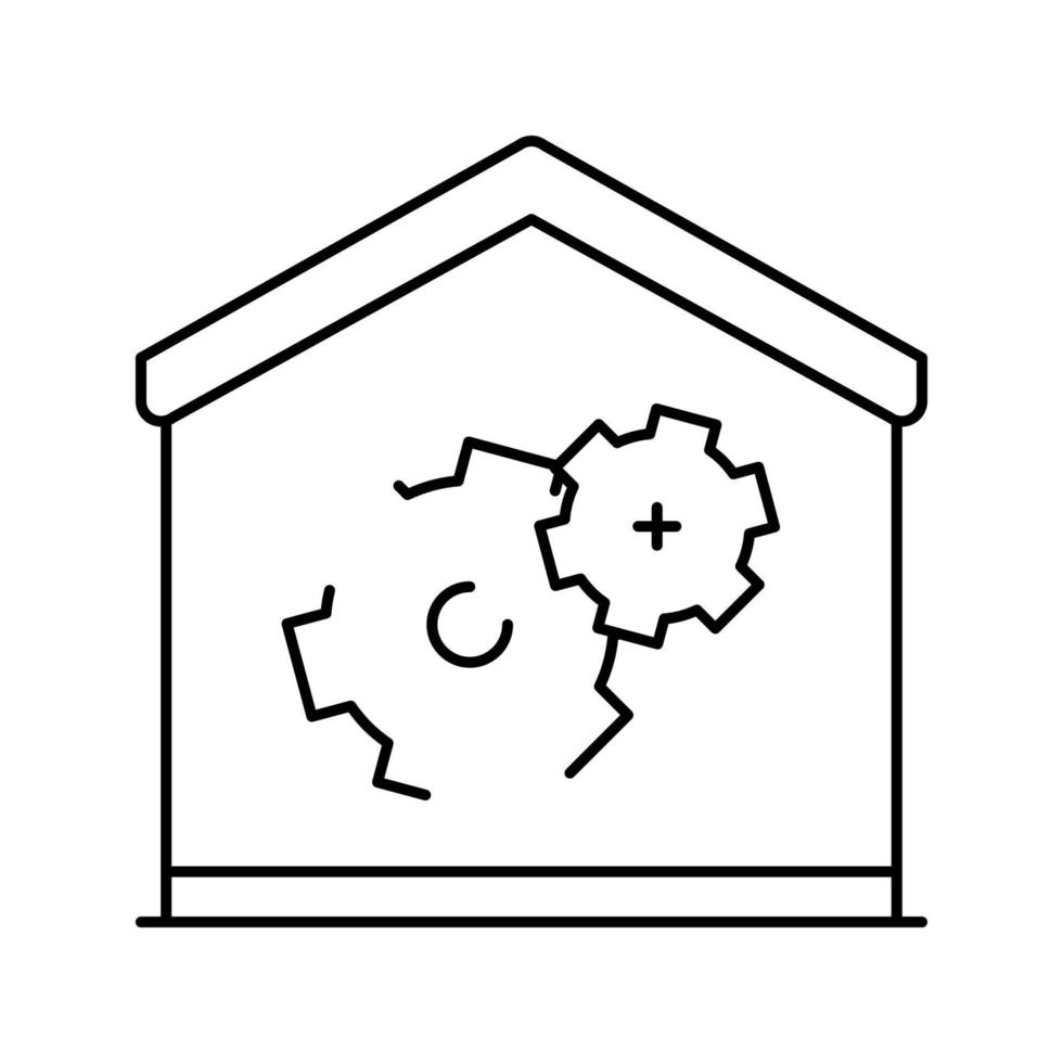 Haus Reparatur Linie Symbol Vektor Illustration