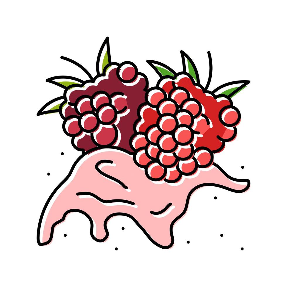 stänk hallon frukt bär Färg ikon vektor illustration